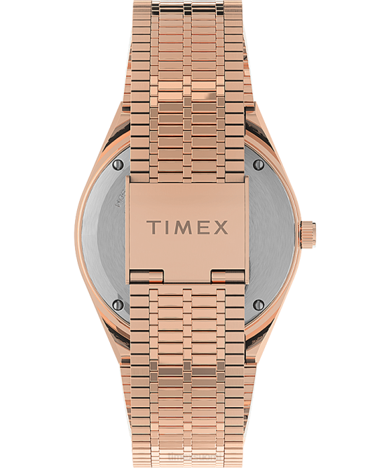 kellot | Q Timex naiset 36 mm ruostumattomasta teräksestä valmistettu rannekello rose-kulta-sävy/kerma 64XP368