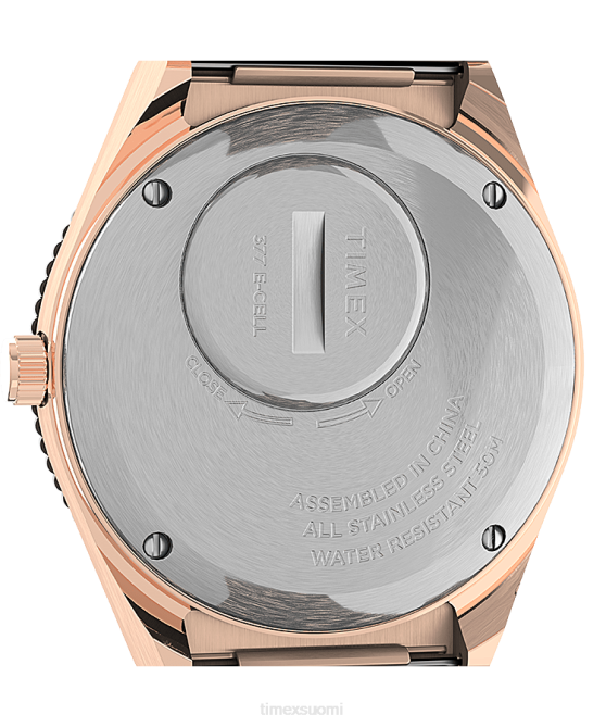 kellot | Q Timex naiset 36 mm ruostumattomasta teräksestä valmistettu rannekello rose-kulta-sävy/kerma 64XP368