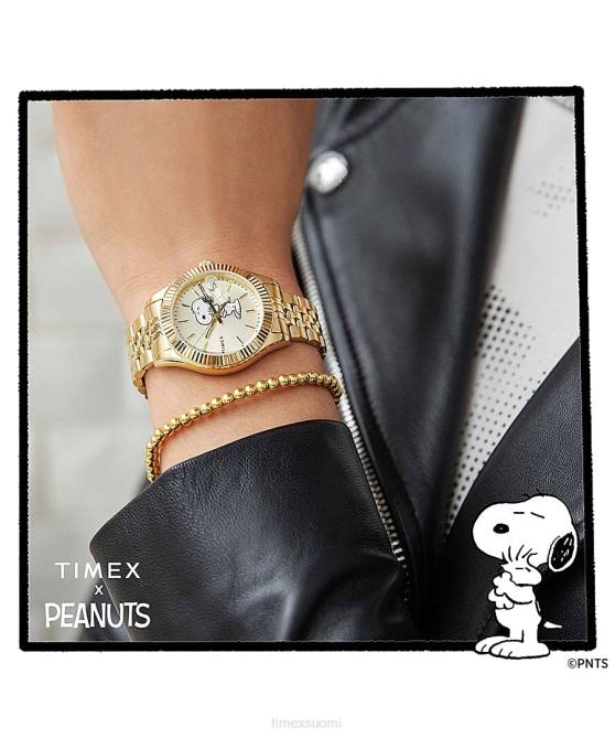 kellot | Timex naiset Legacy x peanuts 34mm ruostumattomasta teräksestä valmistettu rannekello kultainen sävy 64XP376