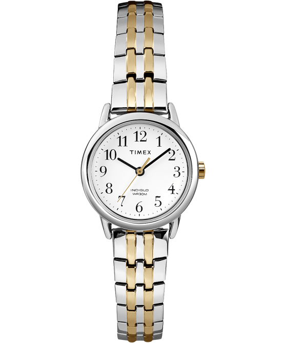 kellot | Timex naiset helppolukuinen 25 mm laajennusnauha hopean sävyinen/kaksisävyinen/valkoinen 64XP334