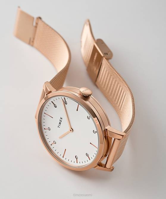 kellot | Timex naiset midtown 36 mm ruostumattomasta teräksestä valmistettu rannekello rose-kulta-sävy/hopea-sävy 64XP330