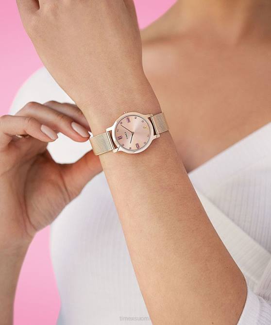 kellot | Timex naiset transcend x bcrf 31mm ruostumattomasta teräksestä valmistettu rannekello ruusu-kulta-sävy/vaaleanpunainen 64XP332