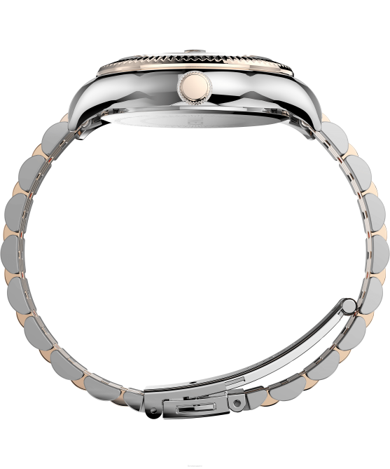 kellot | Timex naiset vanha 34 mm ruostumattomasta teräksestä valmistettu rannekello kaksisävyinen/hopeasävyinen 64XP337