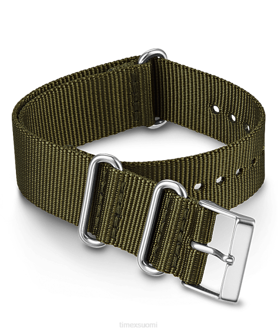 hihnat | Timex sukupuolineutraali 20 mm:n kankainen liukuva kaksikerroksinen hihna vihreä 64XP503