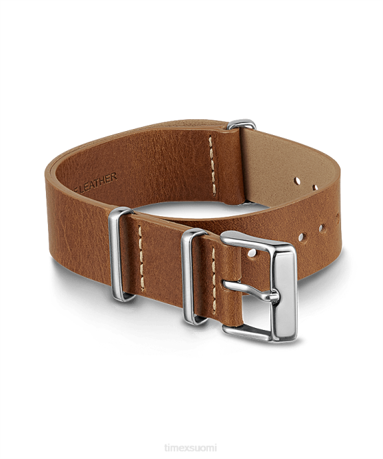 hihnat | Timex sukupuolineutraali 20 mm:n nahkainen kaksikerroksinen liukuhihna ruskea 64XP474