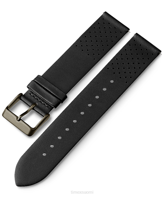 hihnat | Timex sukupuolineutraali 20mm pikalukitus nahkahihna musta 64XP461