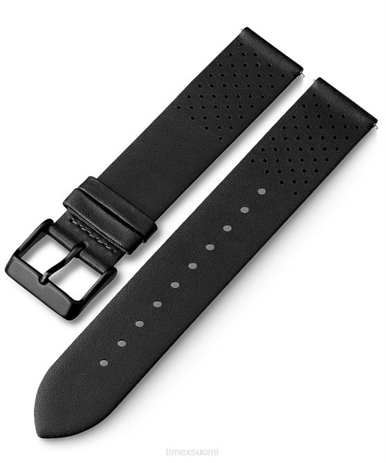 hihnat | Timex sukupuolineutraali 20mm pikalukitus nahkahihna musta 64XP467