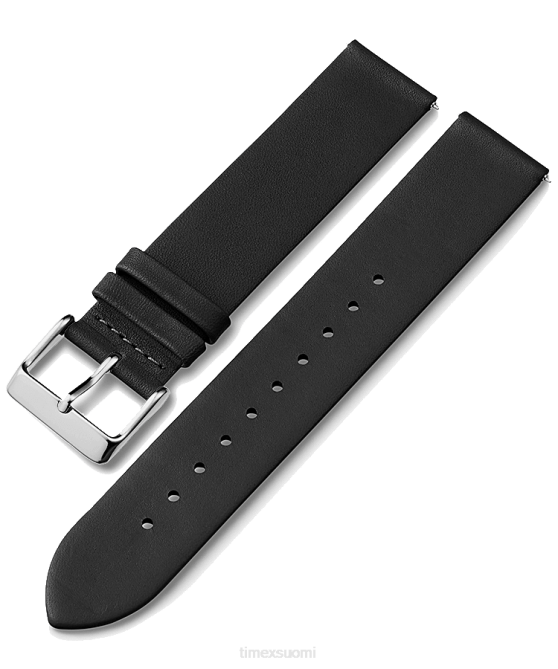 hihnat | Timex sukupuolineutraali 20mm pikalukitus nahkahihna musta 64XP473