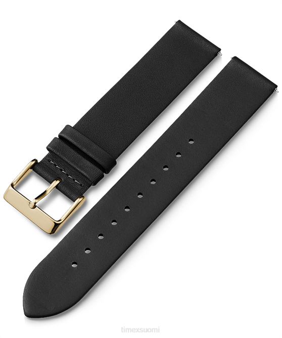 hihnat | Timex sukupuolineutraali 20mm pikalukitus nahkahihna musta 64XP481